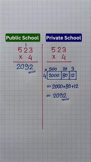 This Math Tricks Represents Public vs Private School Teaching Methods #mathtalk #mathmatters #maths