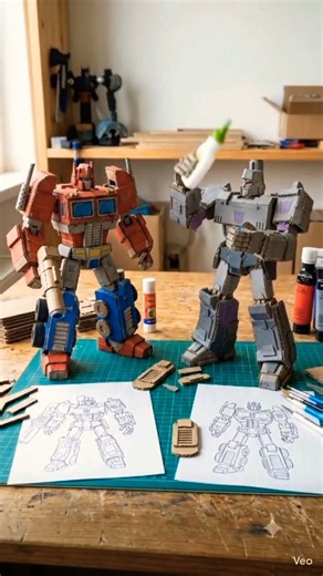 Cardboard Optimus Prime vs Megatron 🤖🔥 | Epic Toy Battle#OptimusPrime #Megatron #Transformers #Cardb