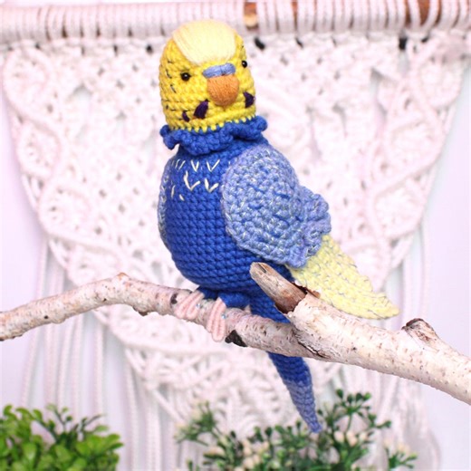 Budgerigar Crochet Pattern PDF Budgie Movable Head Realistic Parrot Toy Amigurumi Animal - Etsy