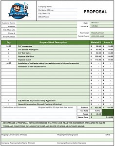 Plumbing Estimate Proposal Template in Excel, Plumbing Contractor Quote Form, Plumbing Bid Form, Plumbing Proposal Form, Excel File - Etsy