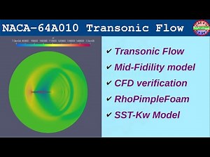 Transonic Flow Over NACA-64A010 using OpenFoam || rhoPimpleFoam || SST-Kw Turbulence || Verification