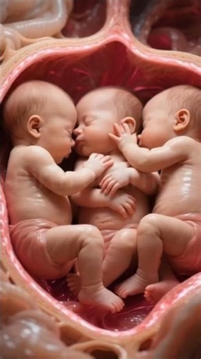 Heartwarming Triplet Babies Hugging Each Other Inside the Womb