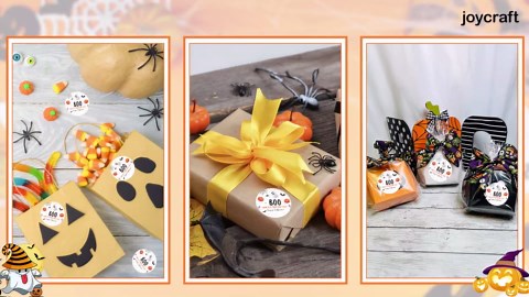 Amazon.com: joycraft 60Pcs Happy Halloween Stickers, 2 inch Boo Halloween Stickers, White Round Halloween Holiday Gift Stickers for Goodie Bags Halloween Party Favors Gift Wrapping DIY Craft : Office Products