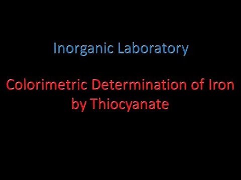 L9: Colorimetric Estimation of Iron using Ammonium Thiocyanate
