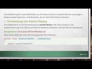 Wie man MVVM-Kommandos in separaten Klassen mit C# und XAML organisiert