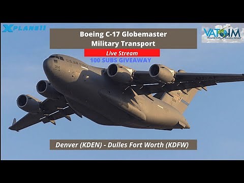 XPlane 11 C-17 Globemaster III KDEN to KDFW (Cold and Dark StartUp) Full Flight! **Giveaway**