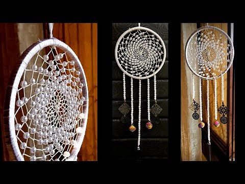 DIY Beaded Dream Catcher | Webbing with Pearls | How to make a Beaded Dream Catcher | Easy Webbing