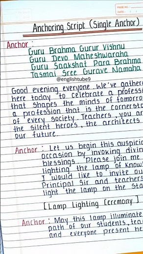 Teachers day complete anchoring script in English #teachersday #anchoringscript