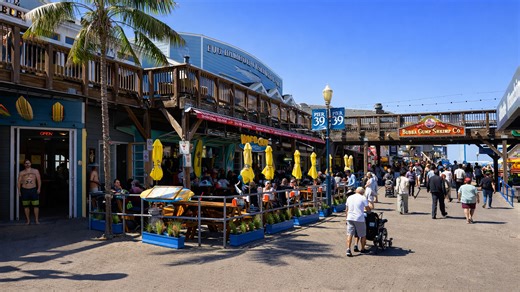 Pier 39 San Francisco Sunny Day at Fishermans Wharf (4K)