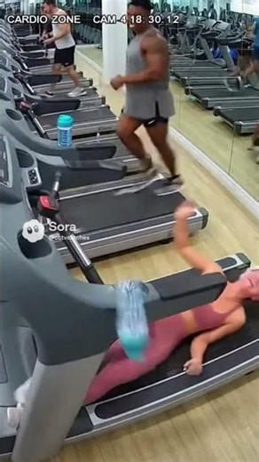 Epic Treadmill Fail 🏃‍♀️- Gym cctv Camera Captures Everything 😂 #shorts