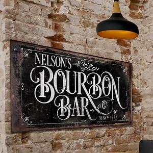 Bourbon Bar Sign, Whiskey Bar Sign, Whiskey Decor, Bar & Lounge Sign, Basement Bar Sign, Bar Decor, Personalized Bar Decor, Metal Bar Signs - Etsy