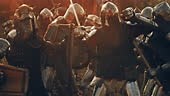 Epic Armies of Medieval Knights Fighting with Swords in Battle....