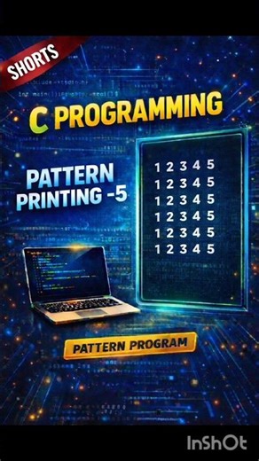 Number rectangle Pattern| Pattern Printing-5| #shorts #coding #programming #viral