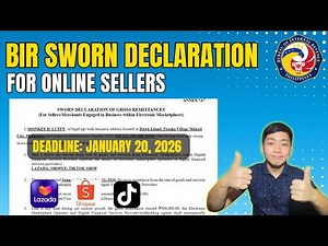 2026 BIR Sworn Declaration for Online Sellers - Lazada Shopee Tiktok Shop, etc. - Step by Step Guide