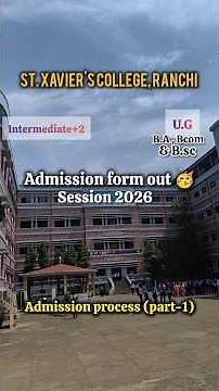 admission process (part-1) of St. Xavier's College, Ranchi (+2 & UG) 2026 batch #admission #process