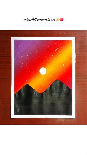Colourfull mountain scenery art ⛰️✨️♥️#shorts