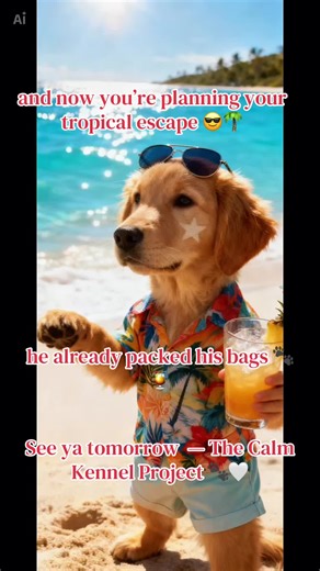 today gave us a little taste of sunshine ☀️ but somebody’s already dreaming of sandy paws & ocean waves 🌊🐾 pretty sure he’s got life figured out… 🍹😎 see you later… we might be booking a one-way trip 👀✈️ — The Calm Kennel Project 🐾🤍 #goldenretriever #puppylife #dogreels #dogsofinstagramp #CapCut