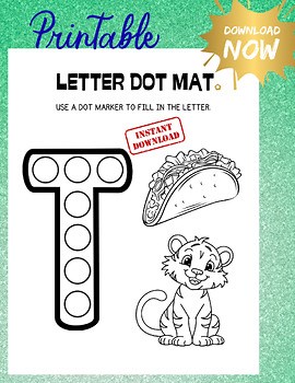 Letter T Dot Marker Page Learn the Letter T Activity Preschool Alphabet Activity