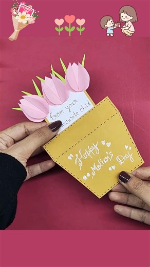 5 Minute Mother's Day Card 🌸 Easy Flower Pot Card Idea | Quick Handmade Gift
