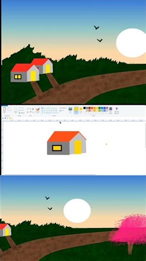 Beautiful natural scenery ll #computer #art #drawing #mspaint #shortvideo #painting #shorts #natural