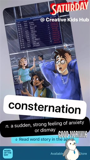 🌟 Word of the Day: Consternation 🌟 It means feeling surprised or worried when something unexpected happens—like when your ice cream falls! 🍦😱 💡 Can you use consternation in a sentence? Drop it below! #WordOfTheDay #Consternation #CreativeKidsHub #KidsVocabulary #FunWithWords #LearnThroughPlay #KidsLearningFun #WordPlay #FamilyLearning #SmartKids | Creative Kids Hub
