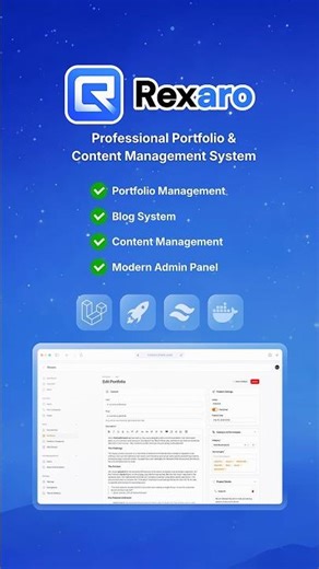 Rexaro - Professional Portfolio & Content Management System