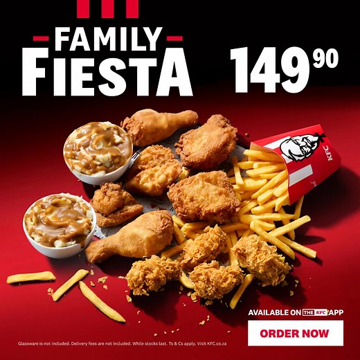 Enjoy more Original Recipe taste when you grab the Family Fiesta meal for just R149,90. Get it now at your nearest KFC. | KFC