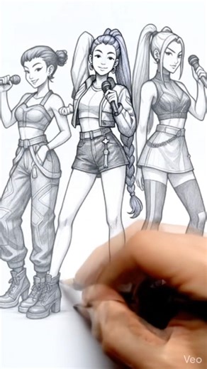 Drawing Kpop Girl Group RUMI by Hand | Realistic Sketch Step by Step Kpop Fan Art 2026 #rumi #shops