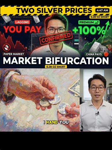The Great Silver Bifurcation: Why Chinese Buyers Pay 100% More Than You Do (And What It Means) Right now, the global silver market has split in two. In Shanghai, physical silver is trading near $145 per ounce. In New York, paper silver is still quoted around $92. Same metal. Same planet. A massive premium gap that should not exist in a functioning market. This video explains why that gap is one of the most dangerous warning signals in modern finance — and why it has appeared every single time be