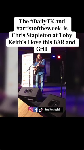 The #DailyTK and #artistoftheweek is Chris Stapleton at Toby Keith's I love this BAR and Grill #keepitcountryyall @Chris Stapleton @Toby Keith 🫡👏👏 #tobykeith #chrisstapleton
