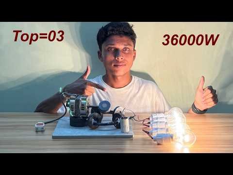 Top 3 Free electricity energy 36000W 250v magnetic generator with light bulb at home 2026