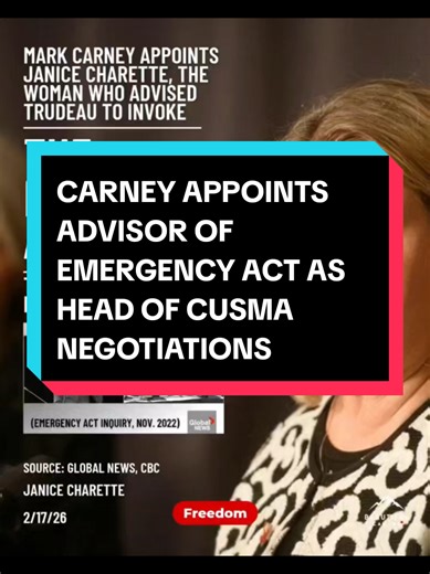Mark Carney has chosen former Privy Council clerk Janice Charette to head Canada's trade negotiations as it prepares for a review of the North American trade pact. Charette advised Former Prime Minister Justin Trudeau to invoke the Emergency Act during the Freedom Convoy of 2022. During the Emergency Act Inquiry, Charette told the Commission that her department considered Freedom Convoy protests across the country a national security threat, despite the fact CSIS never found one. Now, Charette's