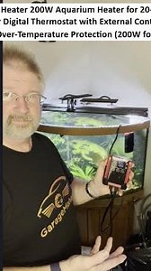 AQQA Fish Tank Heater 200W for 20-40 Gal Aquarium Digital Thermostat with External Controller