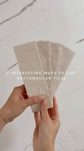 Michelle Thompson on Instagram: "5 interesting ways to lay rectangular tiles 﫡✨ - You guys love these zellige tiles in our home in the first pattern, but these are all ways I would lay them as a designer. Which is your fave?! 1-5 lmk! x #tiledesign #homeinspo #homebuild #tilestyle #zellige"