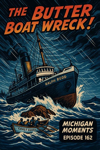107K views · 2.6K reactions | The Butter Boat Wreck - May 1929: Ralph Budd runs aground in a storm near Eagle Harbor. The crew survives. The cargo? Butter, bacon, and flour — scattered along the beach for anyone quick enough to grab it.  Watch the full story on Michigan Moments. #LakeSuperior #Shipwreck #MichiganHistory #EagleHarbor #GreatLakesShips | Thumbwind | Facebook