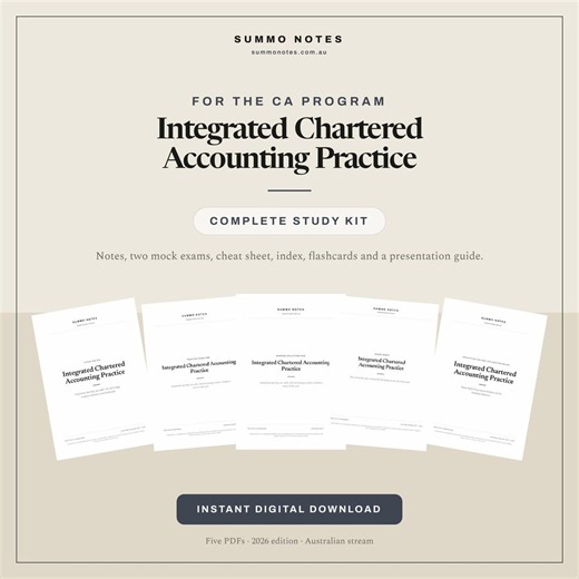 CA ICAP Study Notes & Mock Exam Kit, Integrated Chartered Accounting Practice | Ca Program Ca Anz Australia Capstone, Cheat Sheet Pdf - Etsy