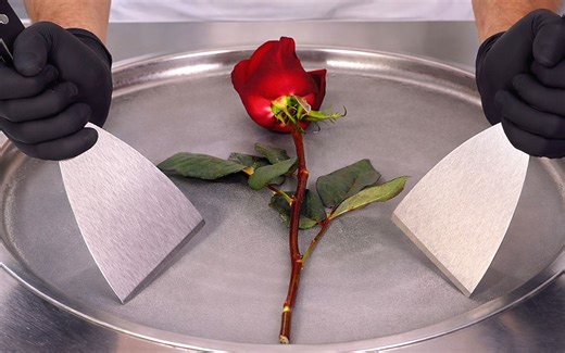 红玫瑰 巧克力能卷成冰吗？高颜值挑战！ | Ice Cream Rolls 【ASMR】