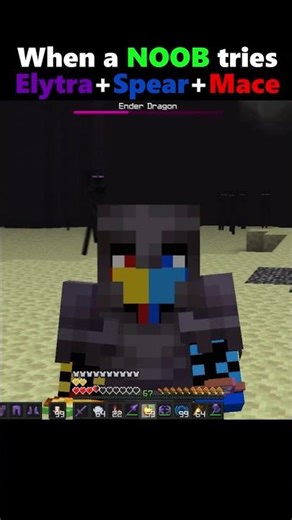 When a NOOB tries Elytra+Spear+Mace #yosho #editlyrics #as_gamer2310 #minecraft #gaming #shortsfeed