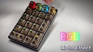 SOLAKAKA K21 RGB Backlit Tri-Mode Transparent Wireless Mechanical Number Pad Supports 3 BT/2.4GHz/Type C Wired, Hot Swappable 21 Keys with Transparent Keycaps Black