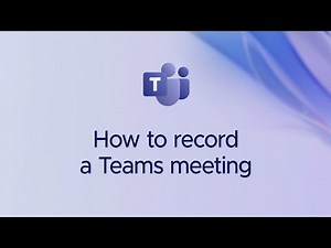 How to record a Teams Meeting