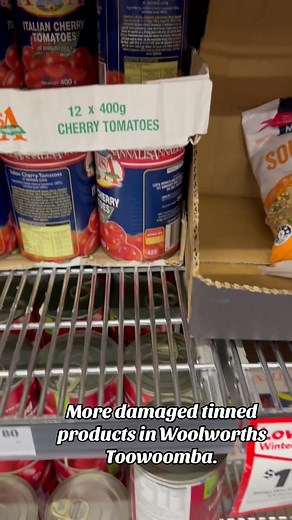 Damaged Tinned Goods at Woolworths Toowoomba
