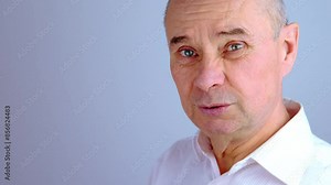 Elderly man, 65, senior thinks, doubts, physical and mental health, active lifestyle, life crisis, feeling down