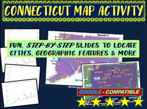 Connecticut Map Activity- fun, engaging, follow-along 20-slide PPT
