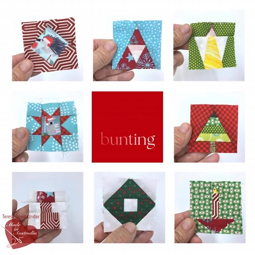 🎄 Get into the Christmas spirit a little early! I’m excited to share the Miniature Christmas Bunting pattern from TeresaDownUnder. It features 8 adorable flags (candle, Santa, star, angel, wreath, tree, stocking, diamond) and finishes at about 46″ long with each flag measuring ~4.5″ × 5.5″. You’ll use foundation piecing for the small blocks and traditional piecing for the assembly. It’s the perfect project to make your own unique Christmas décor this year. Grab the PDF pattern on Etsy and let m