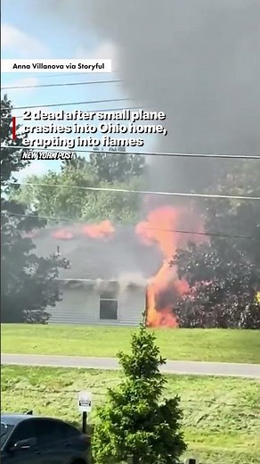 Plane crashes into Ohio home, erupting into flames #shorts
