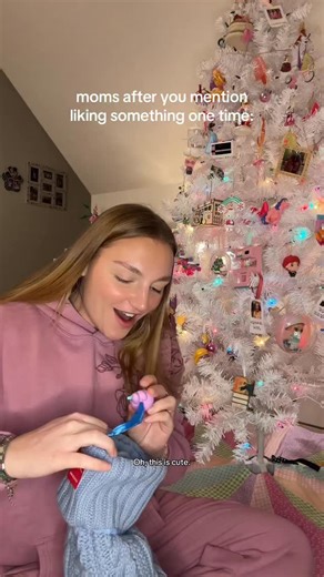 jenna lu on Instagram: "I guess this is my thing forever now 🥲 #christmasgift #momsbelike #hellokitty #comedy #satire"