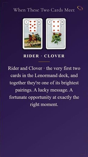Good News Arriving Fast · Rider + Clover in Lenormand