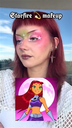Starfire makeup from Teen Titans #makeup #starfire #teentitans #tutorial #makeuptutorial #halloween