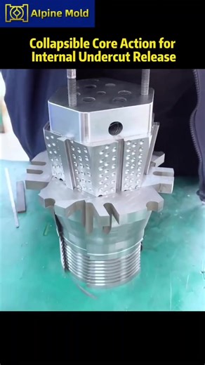 Collapsible Core Action for Internal Undercut Release ⚙️ Internal undercuts are often one of the toughest challenges in injection mold design. A collapsible core provides an elegant solution by mechanically contracting during ejection, allowing complex internal features to release smoothly—without sliders or secondary operations. 🔹 Ideal for deep internal undercuts 🔹 Enables one-piece molding 🔹 Improves part consistency and cycle efficiency 🔹 Reduces mold complexity and maintenance risks At 