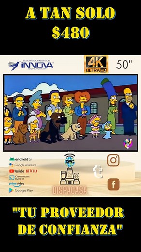 80K views · 3.6K reactions | Disfruta de tus programas favoritos en tu nueva SMART ANDROID TV 4K de 50 PULGADAS DE INNNOVA solo en DISPACASA tu proveedor de confianza #mitaddelmundoecuador #televisores4k #OfertasImperdibles #simpsonsclips #TuProveedorDeConfianza | Dispacasa | Facebook